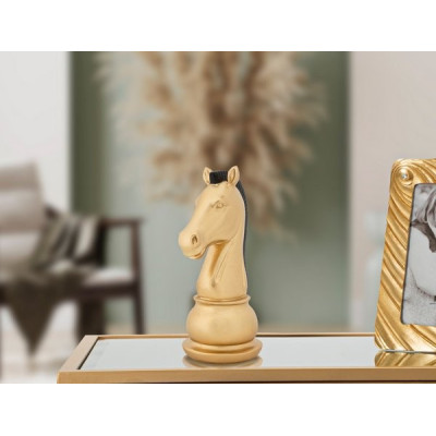 Oggettistica Statuetta Decorativa Cavallo Scacchi Oro