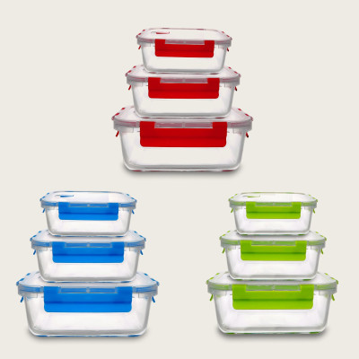 Contenitori Per La Conservazione Set 3 Contenitori Ermetici In Vetro