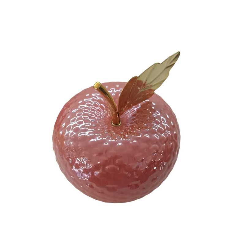 Oggettistica Mela Ceramica Diamond Rosa Media H14,5cm