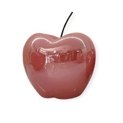 Oggettistica Mela Ceramica Lucida Rosa Grande H15cm