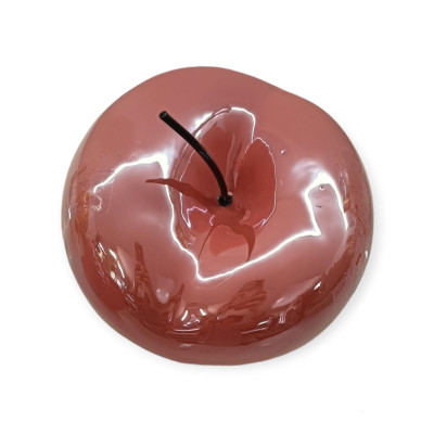 Oggettistica Mela Ceramica Lucida Rosa Grande H15cm