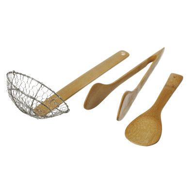 Cucina Set 3 Utensili In Bamboo