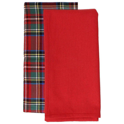 Tovaglie E Tessile Natalizio Tognana Set 2 Strofinacci Dublino Tartan