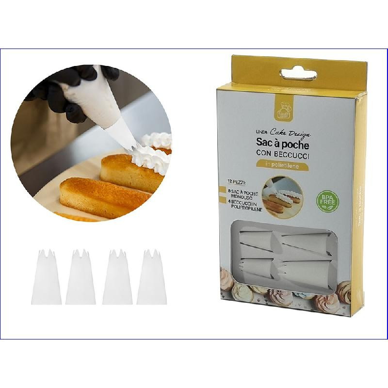 Utensili Per Pasticceria Sac A Poche + Beccucci Set 12pz