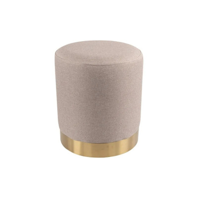 Pouf, Sgabelli E Cuscini Arredo Pouf In Tessuto Beige Natur. Base Oro