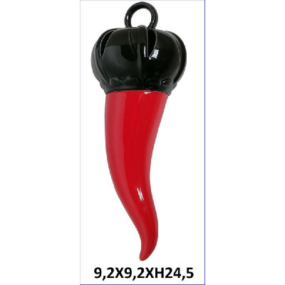 Oggettistica Corno C/corona Bicolore 9,2x9,2x24,5