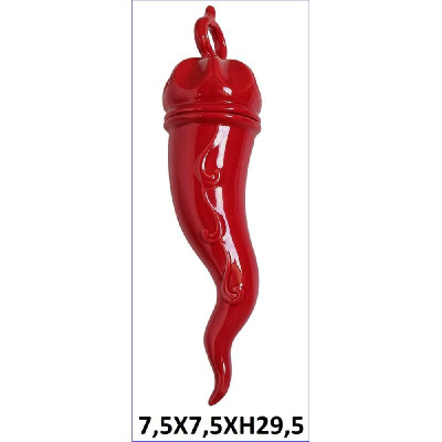 Oggettistica Corno C/corona Rossa 7,5x7,5xh29,5