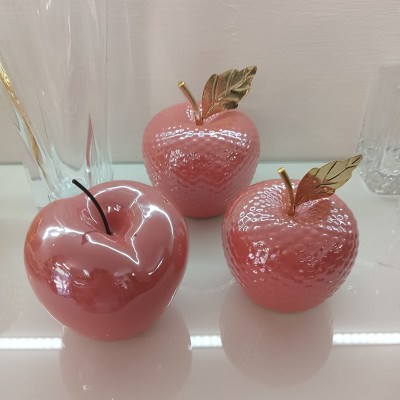 Oggettistica Mela Ceramica Diamond Rosa Grande H16cm