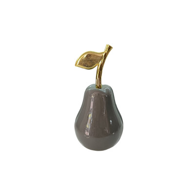 Oggettistica Pera Decorativa Grigio Lucido H21cm