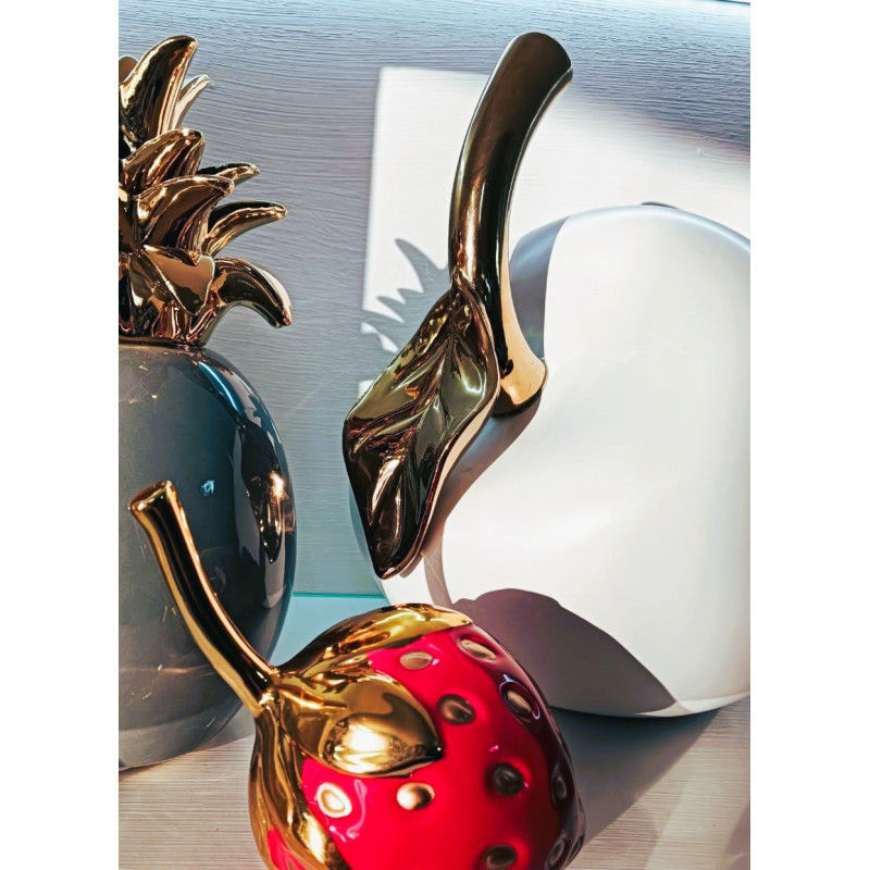 Oggettistica Fragola Decorativa Rosso Lucido H 13cm