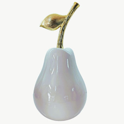 Oggettistica Pera Decorativa Bianco Lucido H27cm
