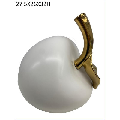 Oggettistica Mela Decorativa Bianco Opaco H32cm