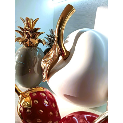 Oggettistica Mela Decorativa Bianco Opaco H32cm