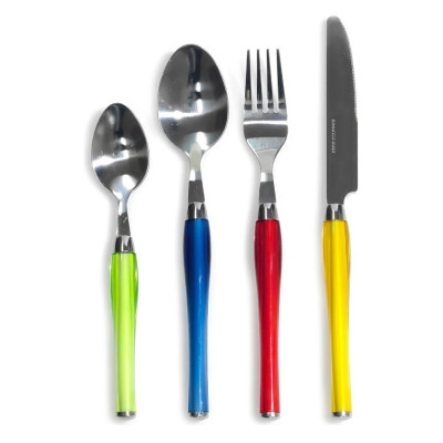 Posateria Serv. Posate 24 Pz + Stand Multicolor
