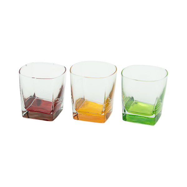 SET 3 BICCHIERI QUADRO COLORATI