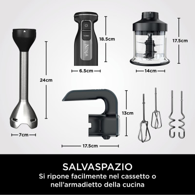 Piccoli Elettrodomestici Ninja Powerbase Frullatore 3in1 Ci100eu
