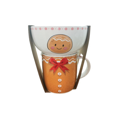 Tavola Set 2 Pz Mug + Ciotola Omino Zenzero